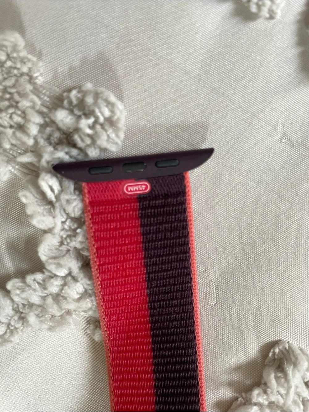 Red and Maroon Striped Elastic Apple Watch Band